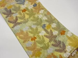 唐織若松に桐唐草模様織出し袋帯